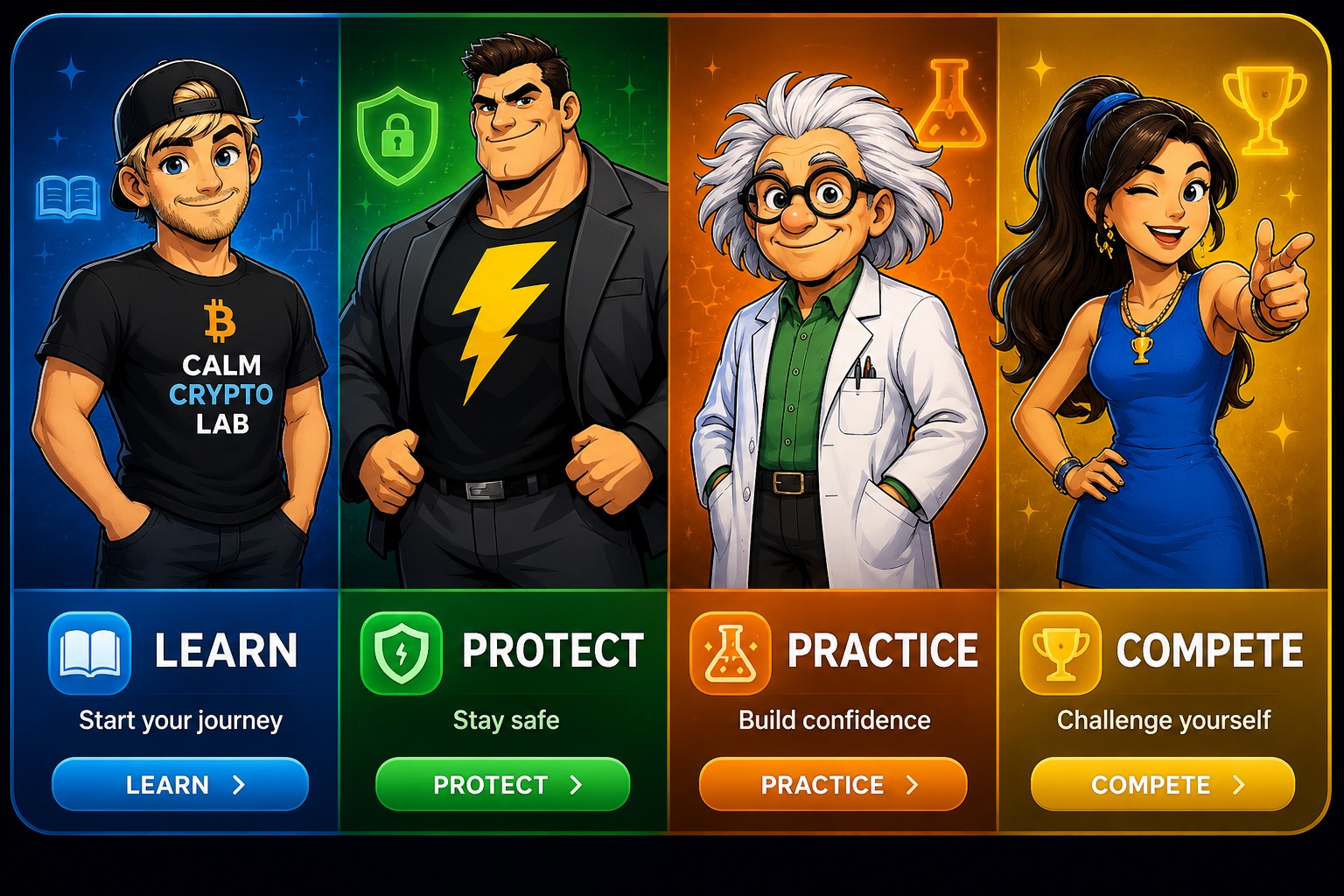 Learn Protect Practice Compete